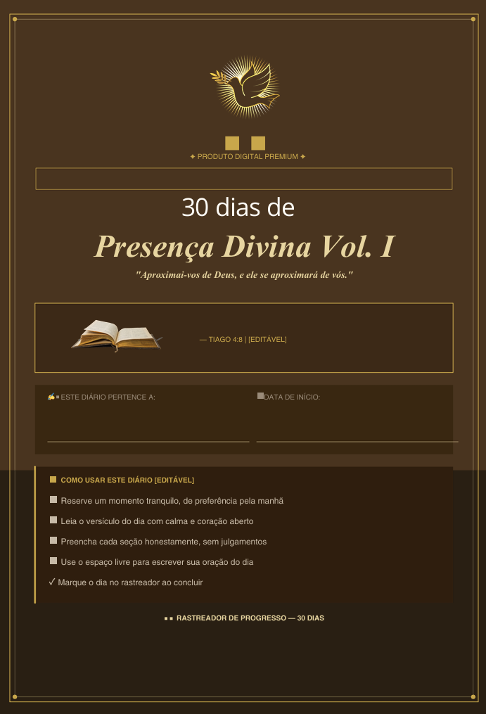 Meu Diário Sagrado - Vol I - Versão On Line - Editável